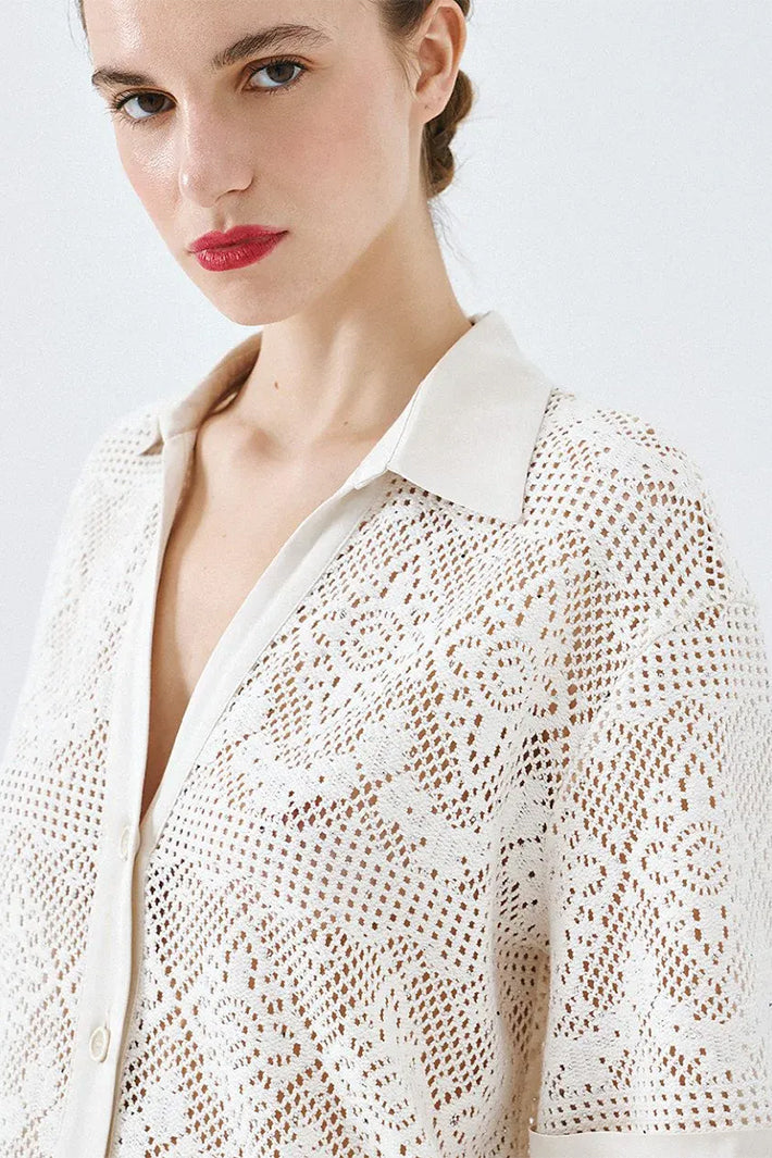 Access 63-7073-202 Vanilla Lace Short Sleeve Shirt