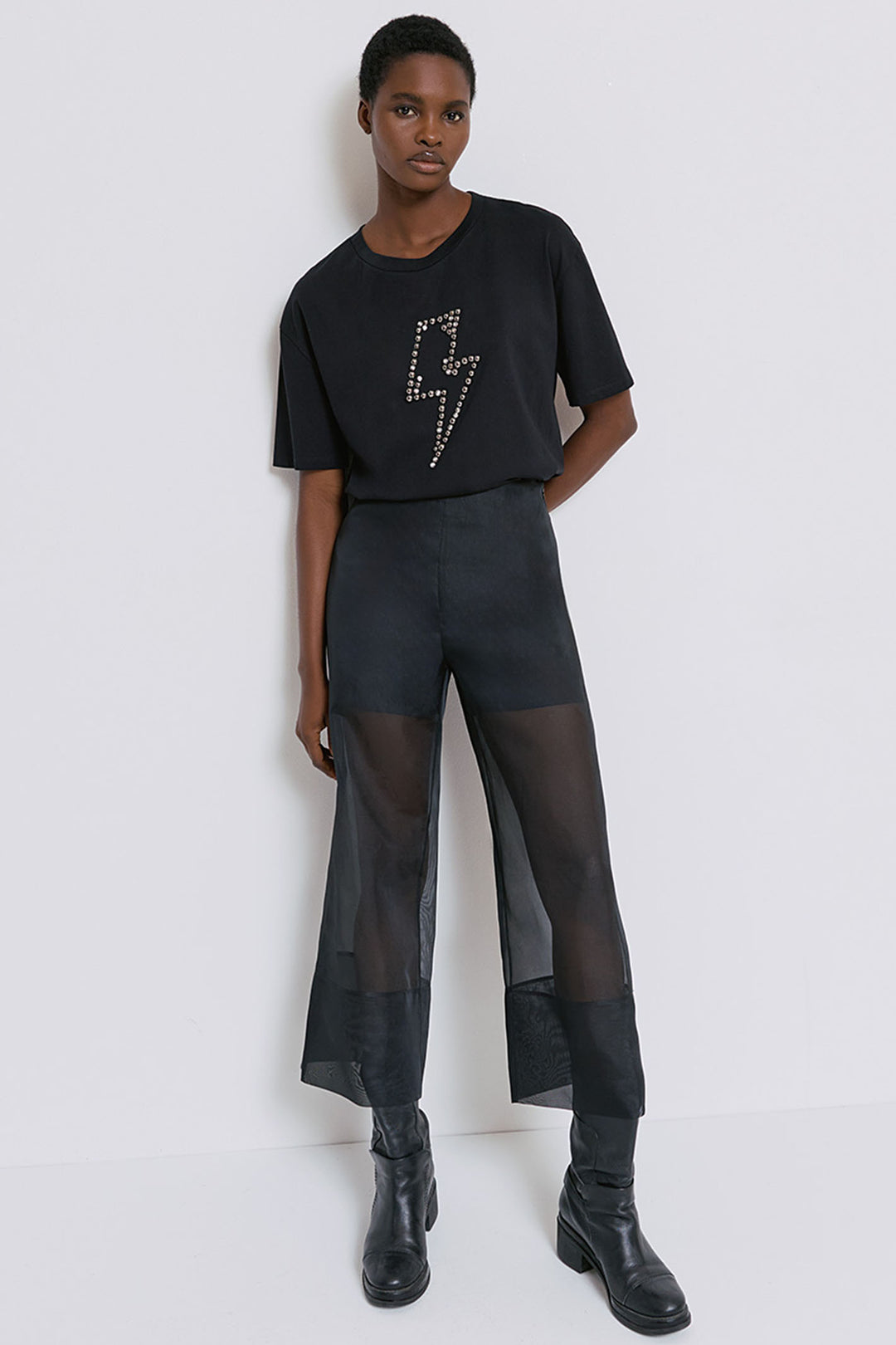 Access Fashion 2067 Black Lightning Bolt T-Shirt - Experience Boutique