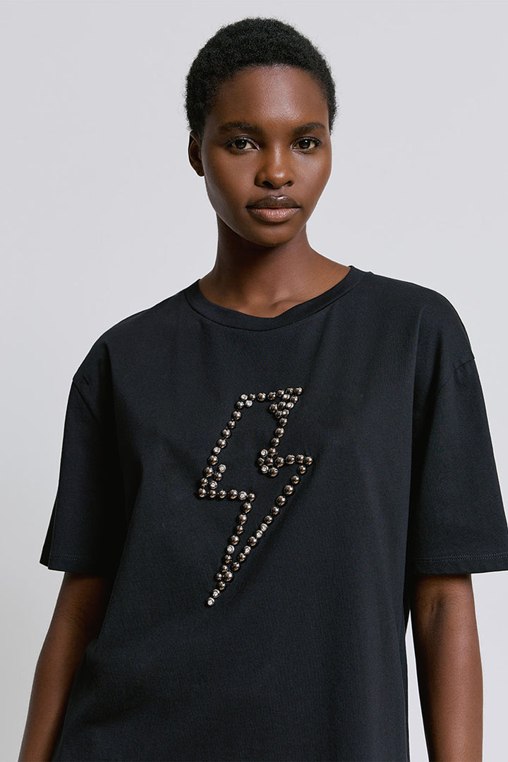 Access Fashion 2067 Black Lightning Bolt T-Shirt - Experience Boutique
