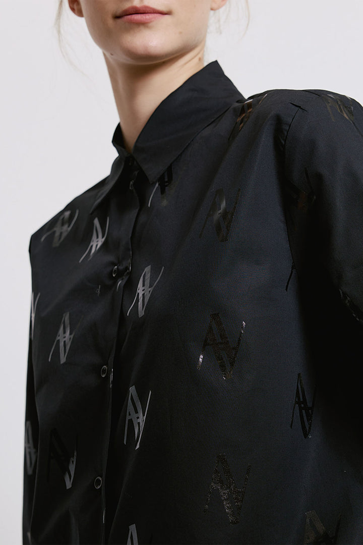 Access Fashion 7061 Black Logo Shirt - Experience Boutique