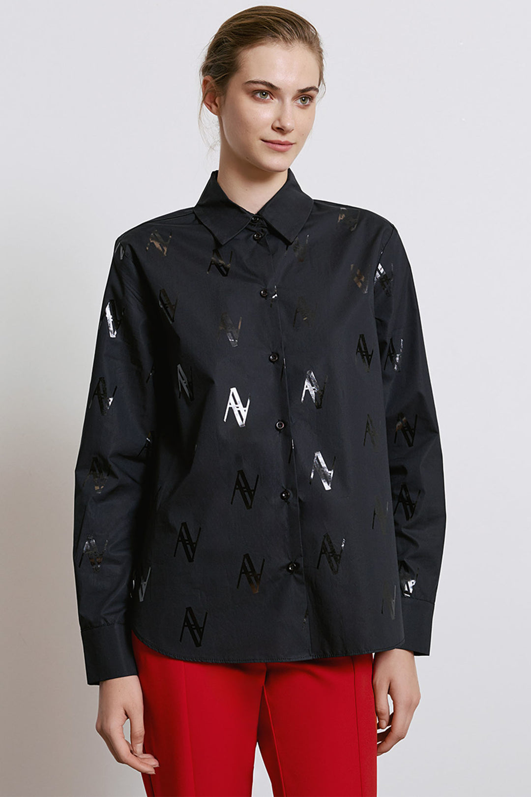 Access Fashion 7061 Black Logo Shirt - Experience Boutique