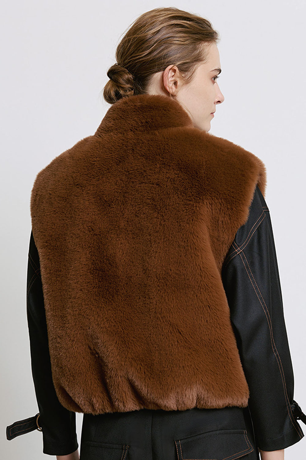 Access Fashion 8076 Chocolate Faux Fur Gilet - Experience Boutique