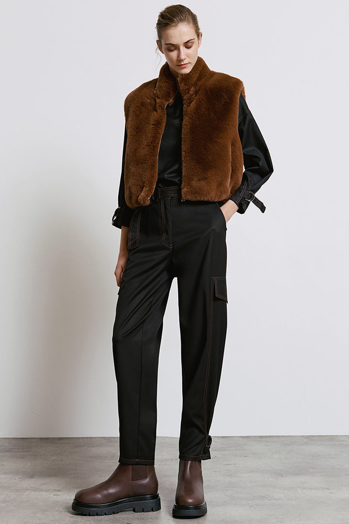 Access Fashion 8076 Chocolate Faux Fur Gilet - Experience Boutique
