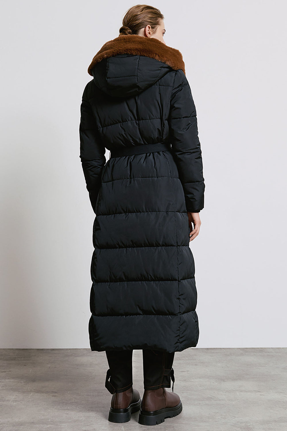 Access Fashion 9101 Black Longline Padded Coat - Experience Boutique