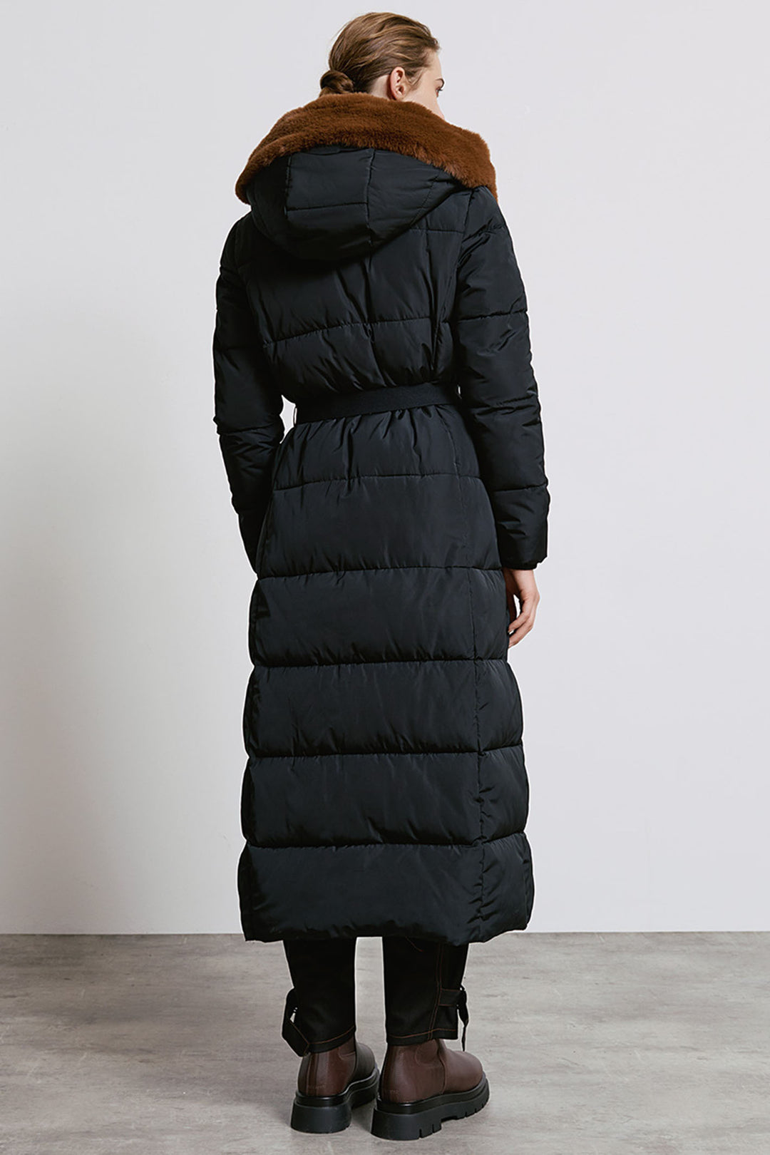 Access Fashion 9101 Black Longline Padded Coat - Experience Boutique