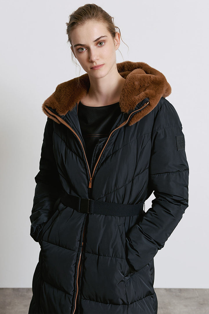Access Fashion 9101 Black Longline Padded Coat - Experience Boutique