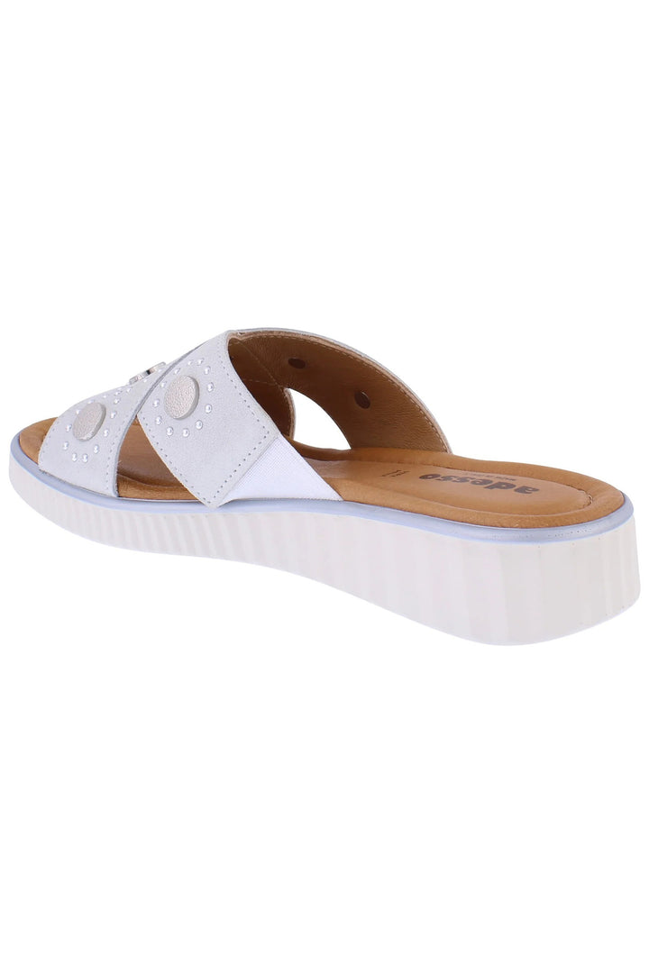 Adesso Eska Ice White Silver Coin Leather Sandal