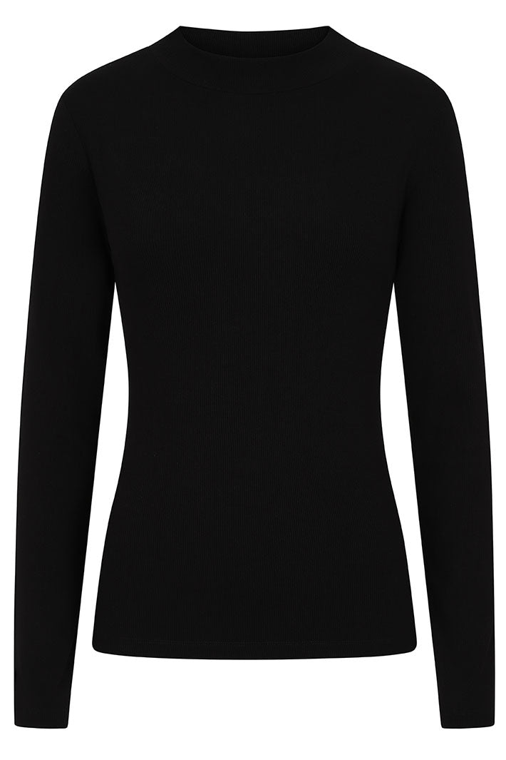 Alice Collins 033A002 Black Betty Ribbed Turtle Neck Top - Experience Boutique