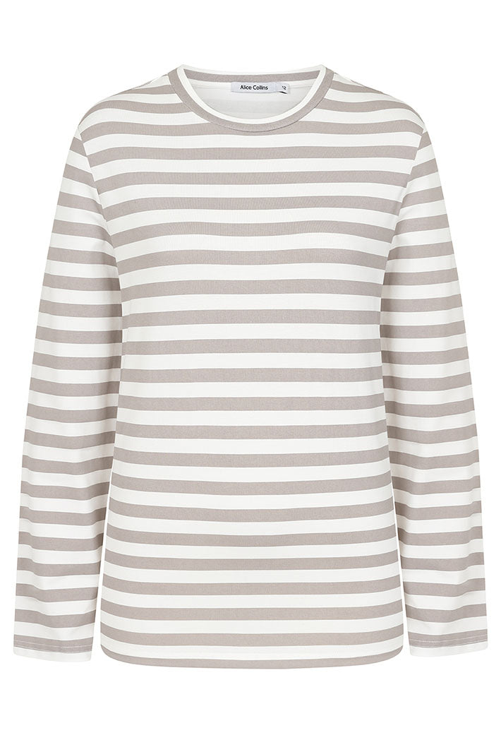 Alice Collins 033A006 Wild Oat & Dove April Striped Jumper - Experience Boutique