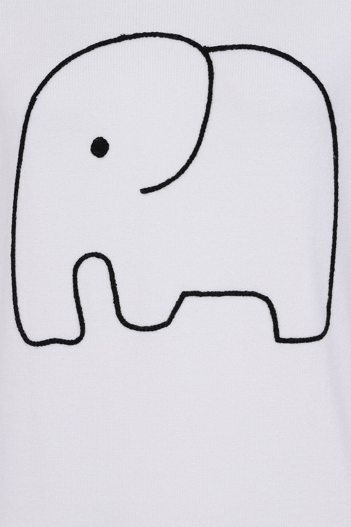 Alice Collins 033A254 Cream Elephant Embroidered Jumper - Experience Boutique