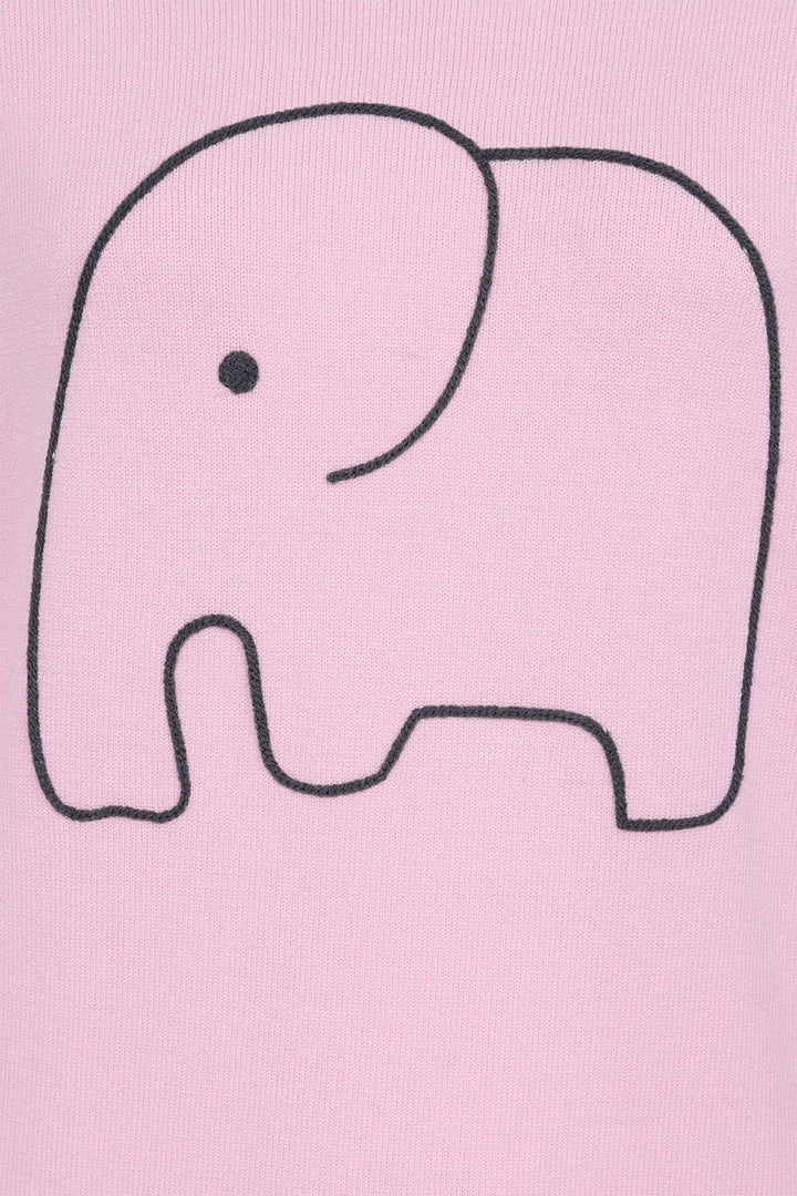 Alice Collins 033A254 Pink Elephant Embroidered Jumper - Experience Boutique