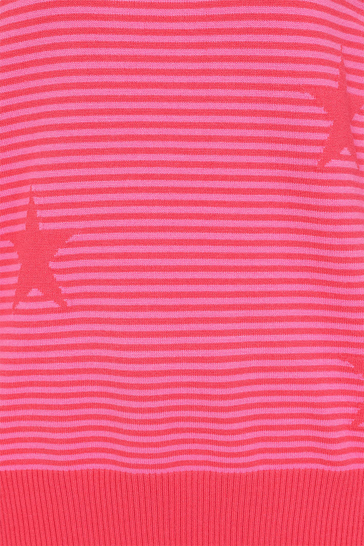 Alice Collins 033A278 Una Hot Pink Star Knit Jumper - Experience Boutique