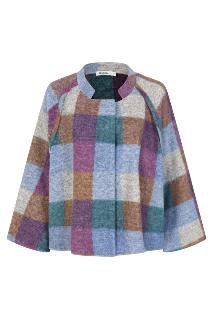 Multicolored checkered cape on a white background