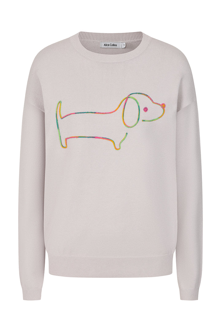 Alice Collins 036S548 Pebble Beige Sausage Dog Jumper