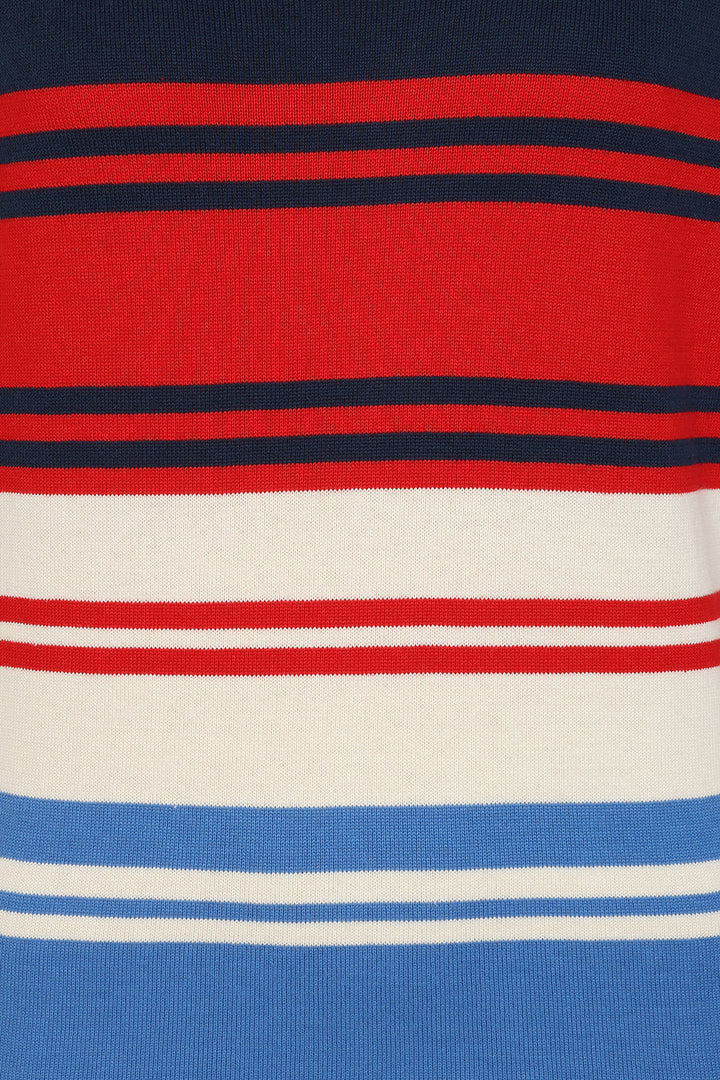 Alice Collins 036S630 Constance Rich Navy Red Wild Oat Stripe Jumper