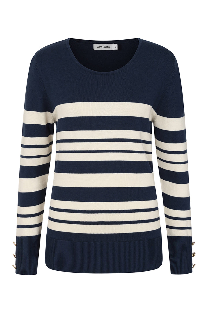 Alice Collins 036S632 Jemima Rich Navy Wild Oat Jumper