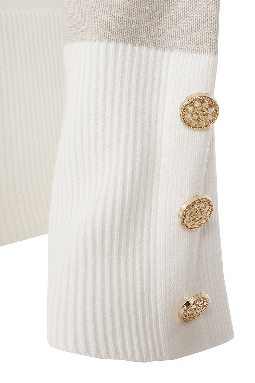 Alice Collins 036S632 Jemima White Pebble Taupe Stripe Jumper