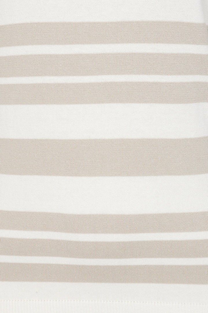 Alice Collins 036S632 Jemima White Pebble Taupe Stripe Jumper