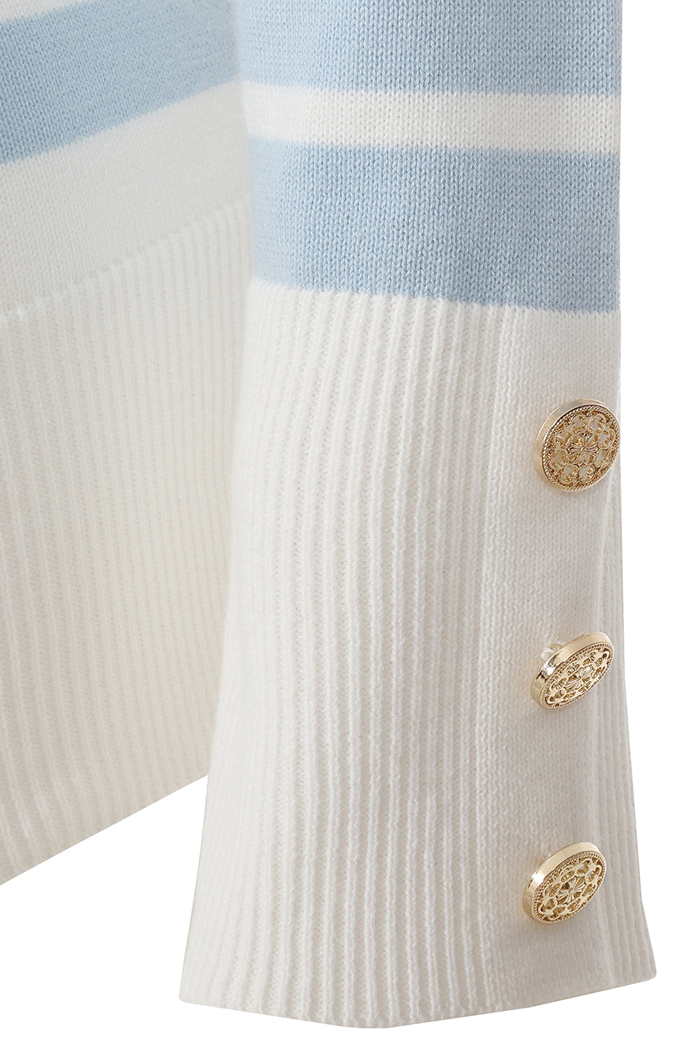 Alice Collins 036S632 Jemima White Sky Blue Stripe Jumper