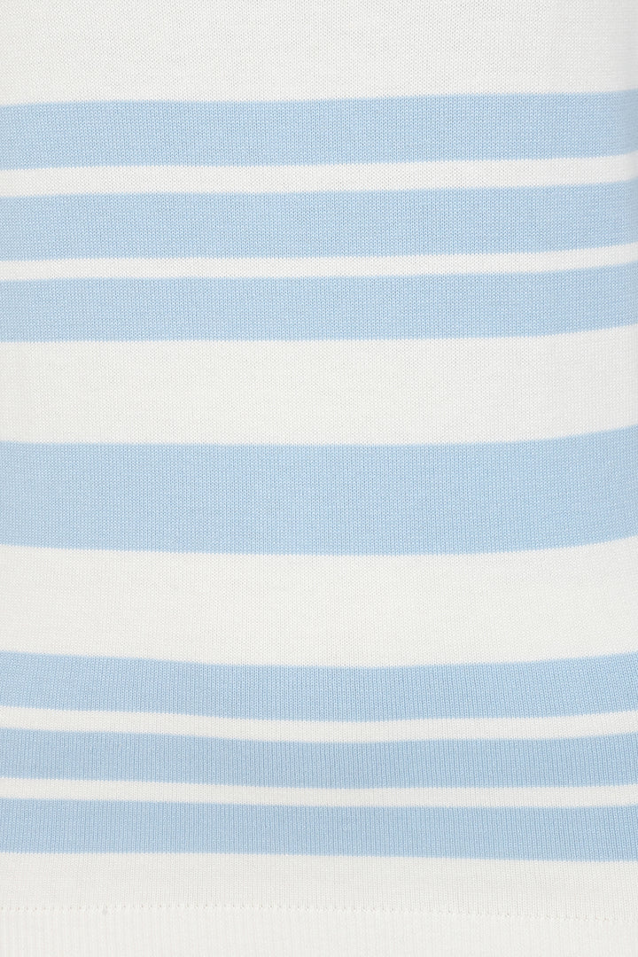 Alice Collins 036S632 Jemima White Sky Blue Stripe Jumper