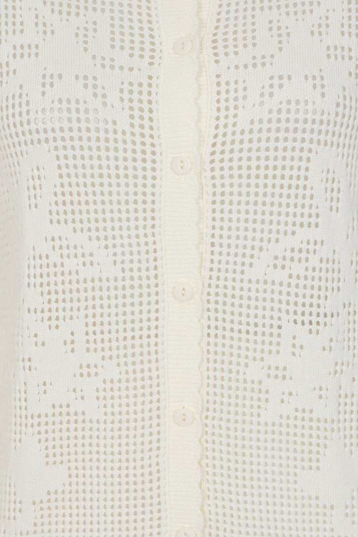 Alice Collins 036S802 Selina Wild Oat Cream Mesh Knit Cardigan