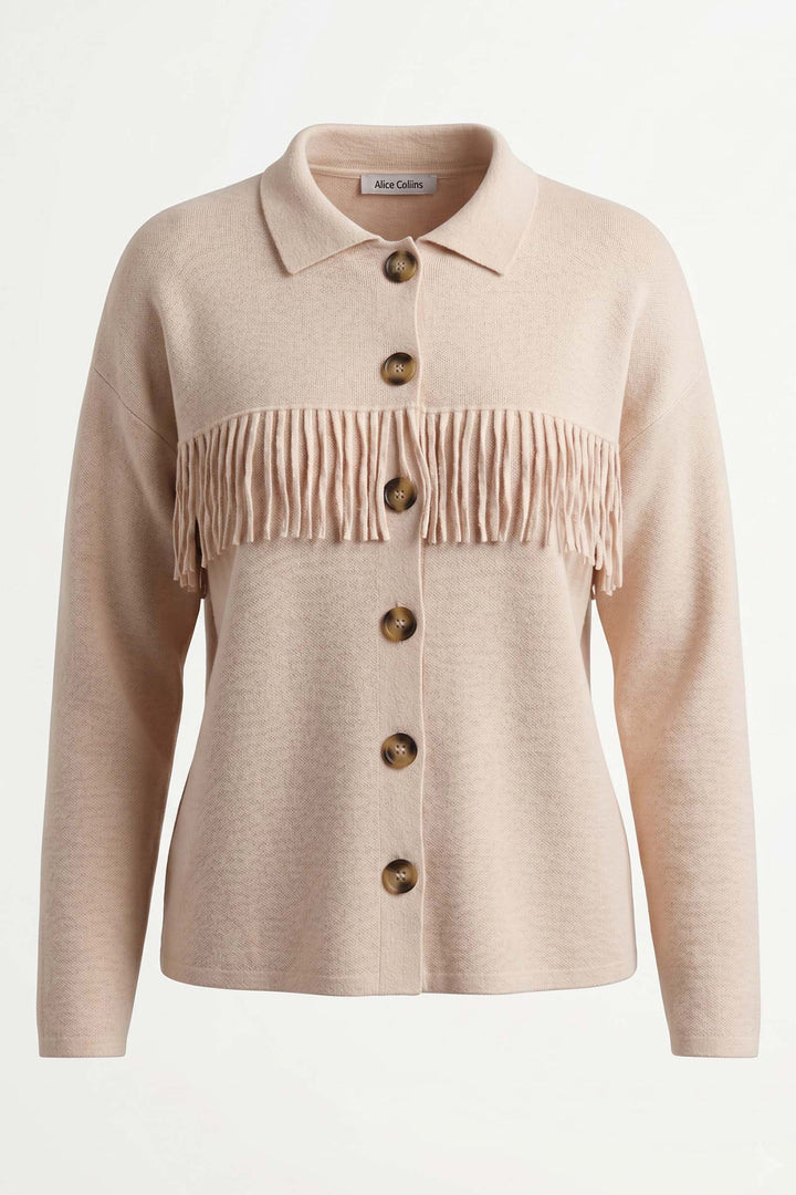 Alice Collins Beyonce Powder Pink Cardigan 037A160, front packshot
