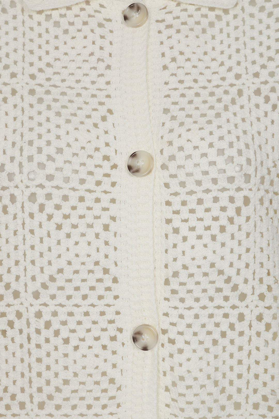 Alice Collins Cardigan Nadia Crochet Wild Oat White 034S142 - Experience Boutique