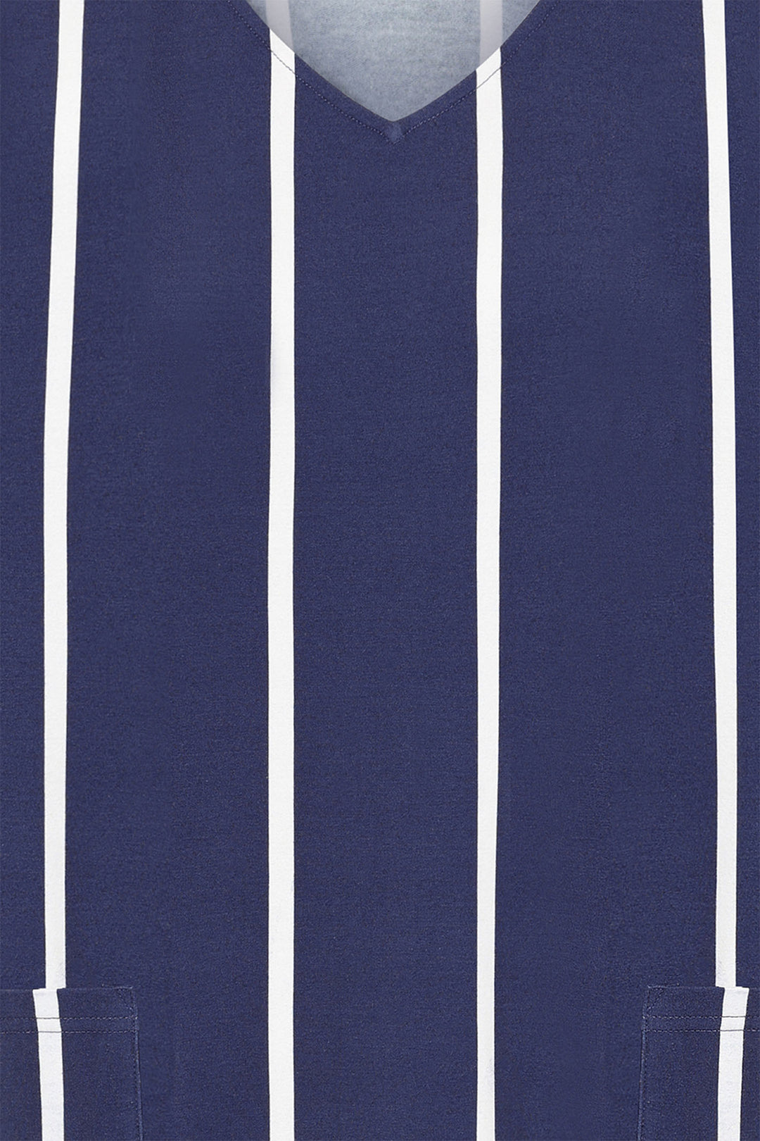 Alice Collins Dress Button Shoulder Midnight Blue White 034S004 - Experience Boutique