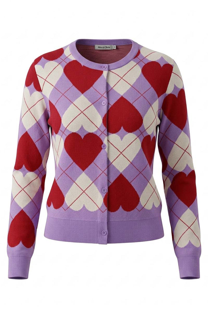 Alice Collins Ekaterina Lavender Cardigan 037A015, front packshot