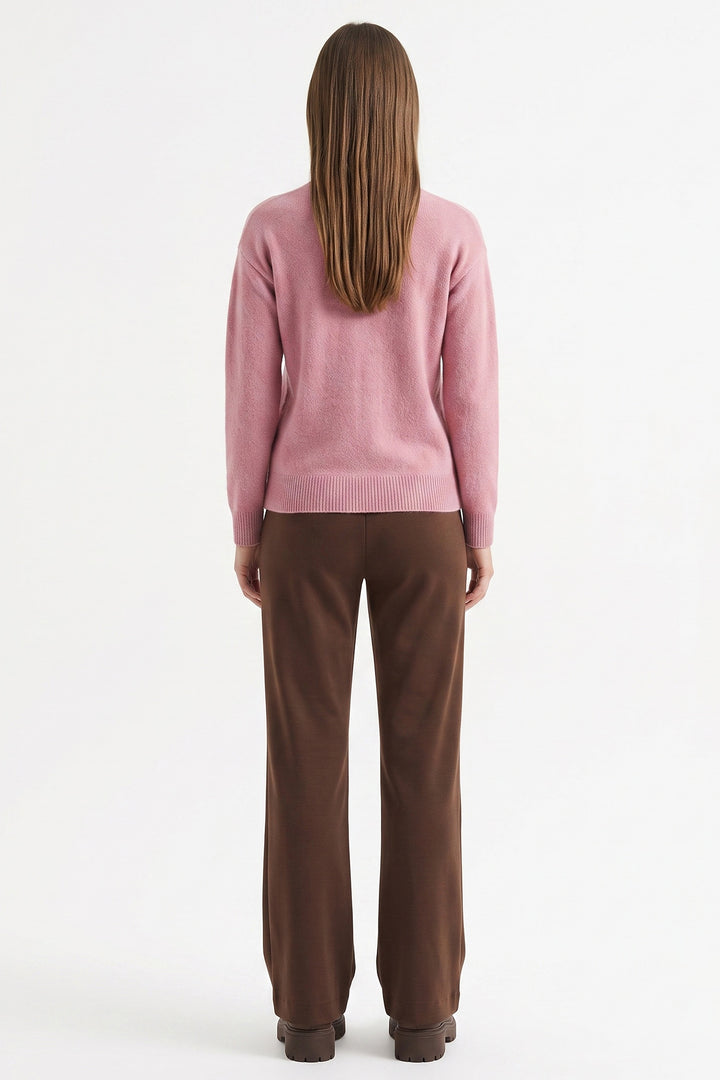 Alice Collins Hannah Raspberry Sorbet Pink Jumper 037A065, back view worn