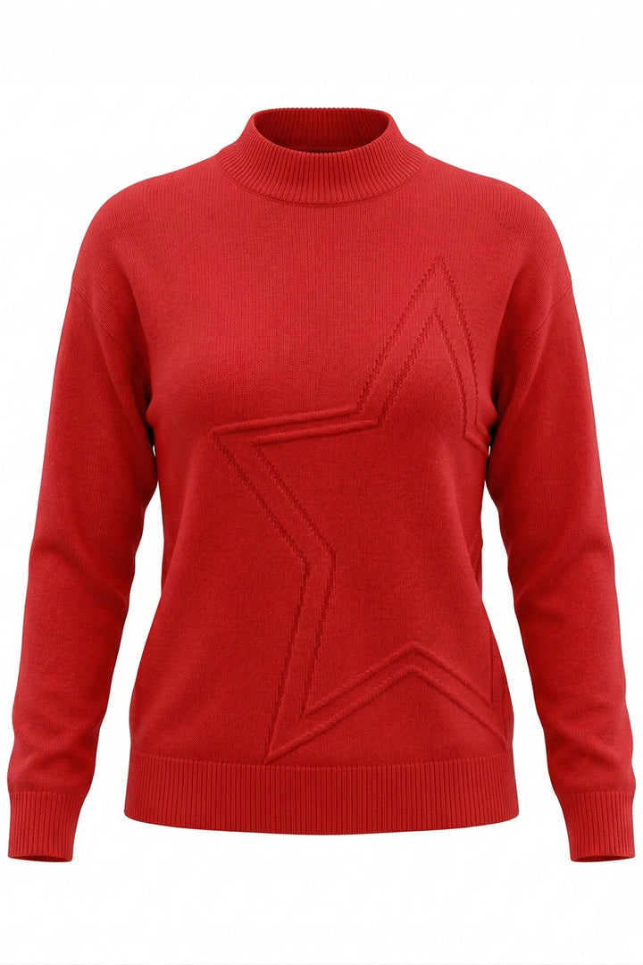 Alice Collins Hannah Ruby Red Jumper 037A065, front packshot