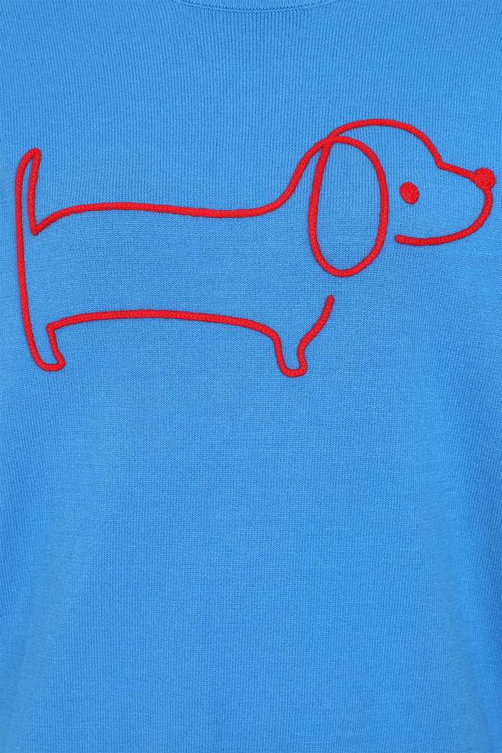 Alice Collins Jumper Sausage Dog Royal Blue 032S148 - Experience Boutique