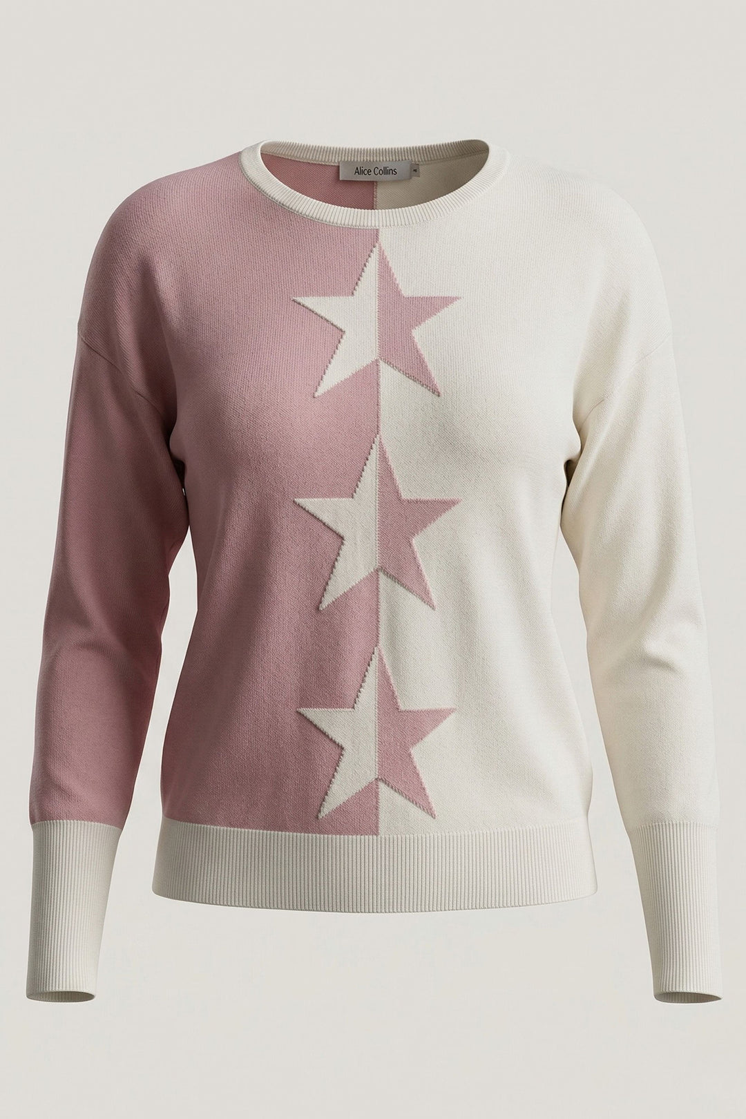 Alice Collins Madison White/Powder Pink Jumper 037A029, front packshot