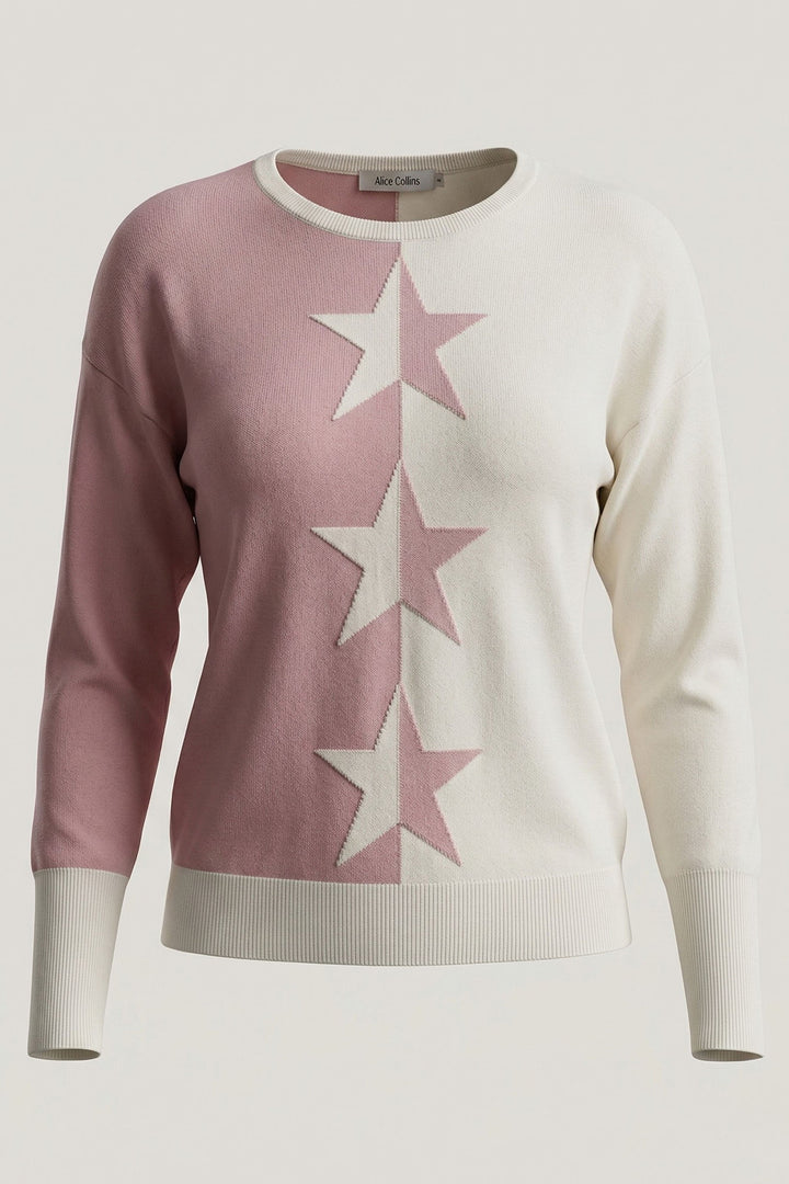 Alice Collins Madison White/Powder Pink Jumper 037A029, front packshot