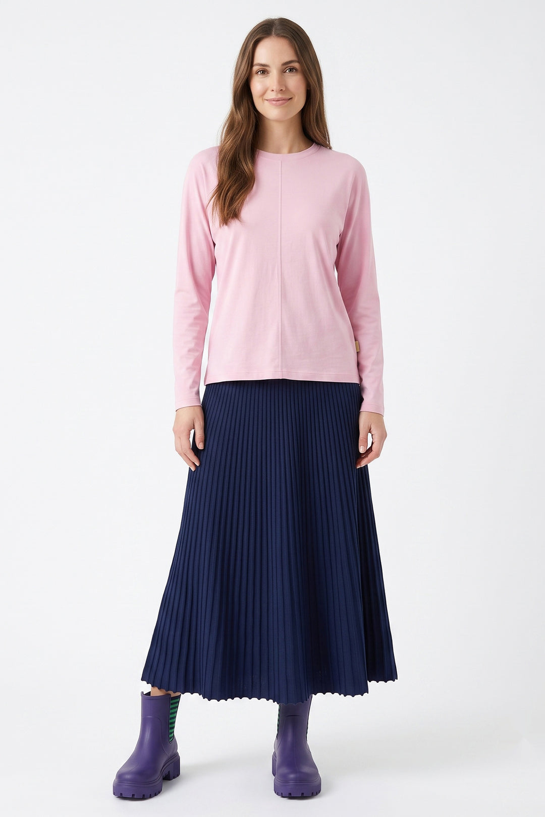 Alice Collins Maggie Rich Navy Skirt 037A115, front view worn
