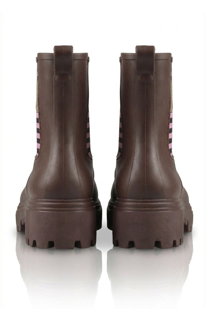 Alice Collins Mayfair Chocolate Chip Brown Boots 037A400, pair back view