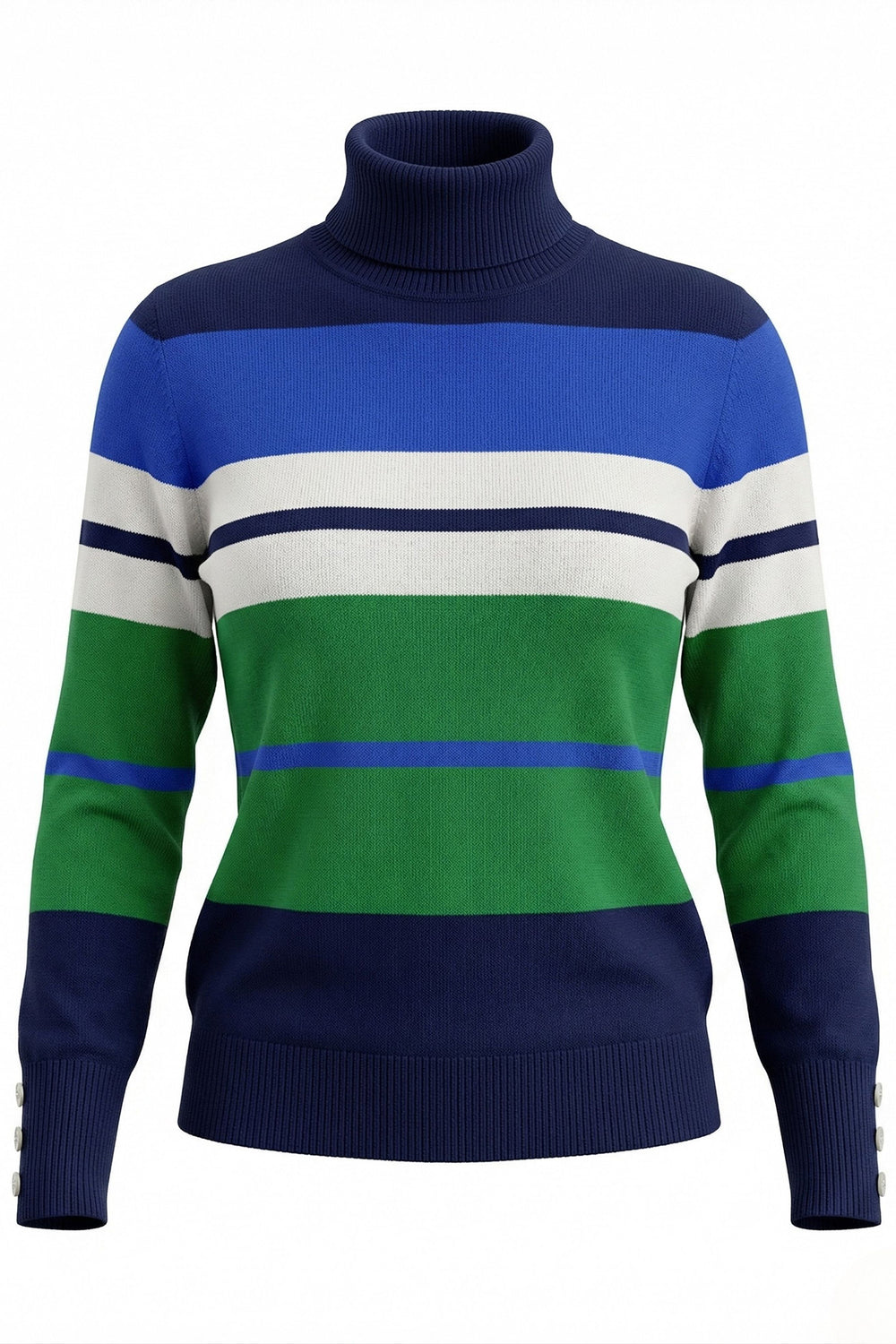Alice Collins Nova Rich Navy Stripe Jumper 037A025, front packshot