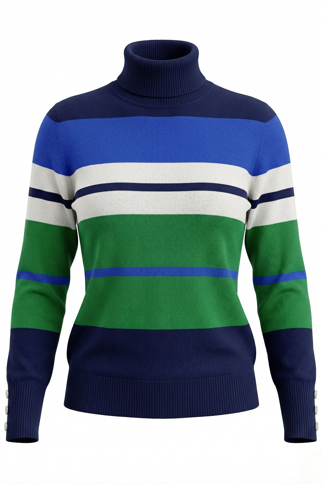 Alice Collins Nova Rich Navy Stripe Jumper 037A025, front packshot