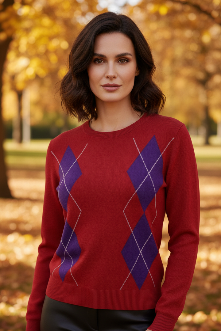 Alice Collins Sloane Ruby Red Jumper 037A041