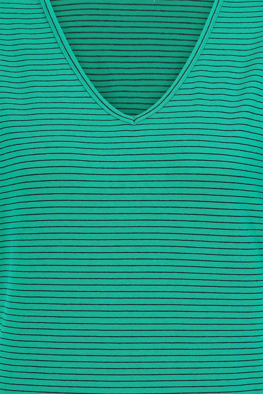 Alice Collins T-Shirt Perfect Striped V-Neck Green Blue 034S012 - Experience Boutique