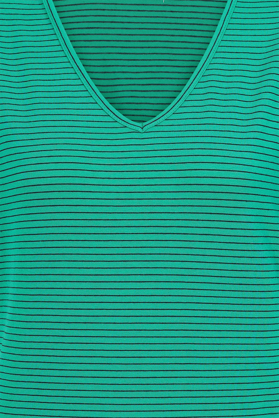 Alice Collins T-Shirt Perfect Striped V-Neck Green Blue 034S012 - Experience Boutique