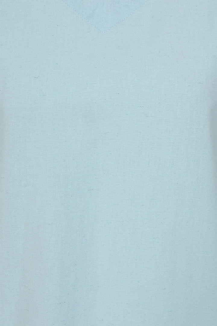 Alice Collins Top Rose Plain V-Neck Sleeveless Chalk Blue 034S314 - Experience Boutique