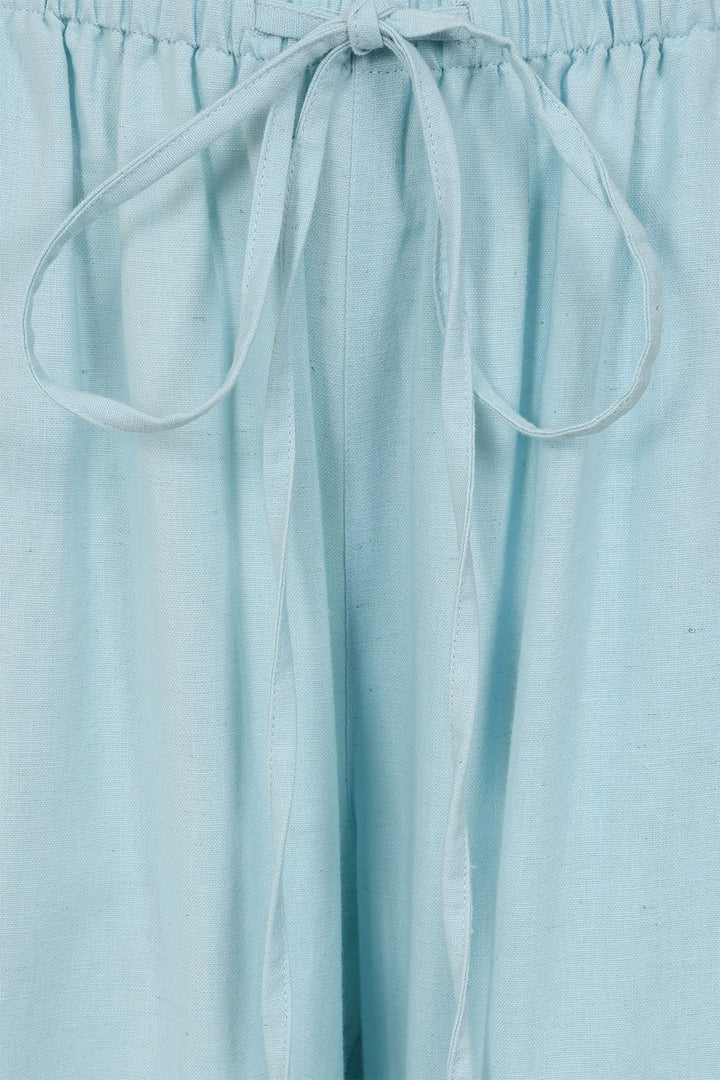 Alice Collins Trousers Rose Plain Wide Leg Chalk Blue 034S316 - Experience Boutique