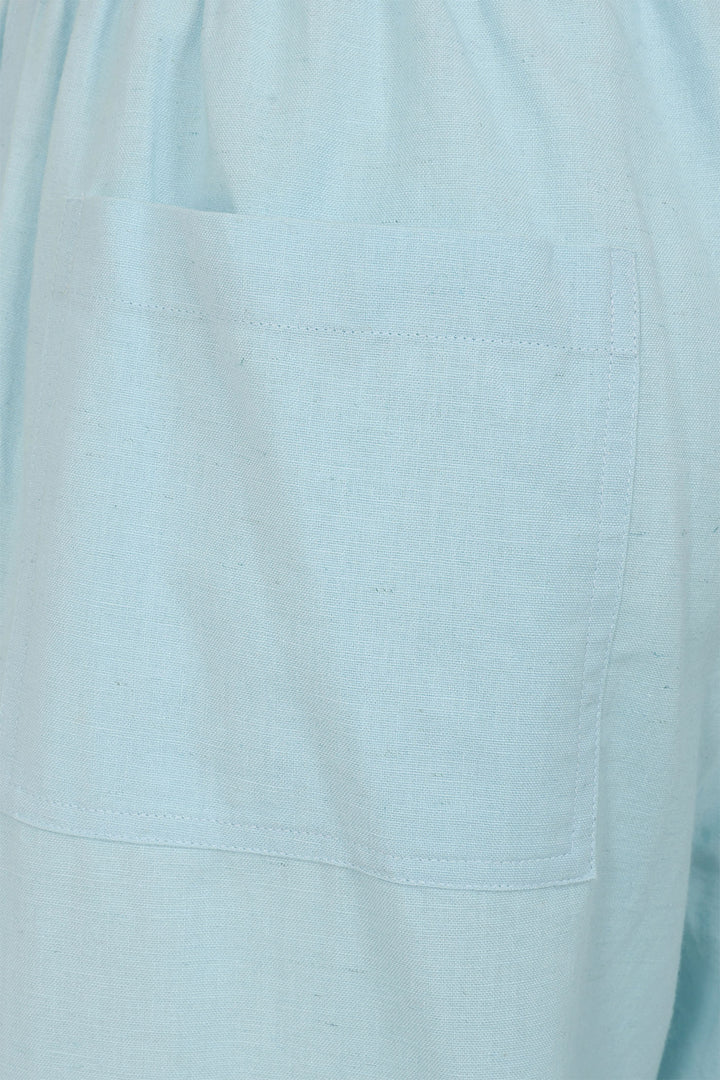 Alice Collins Trousers Rose Plain Wide Leg Chalk Blue 034S316 - Experience Boutique