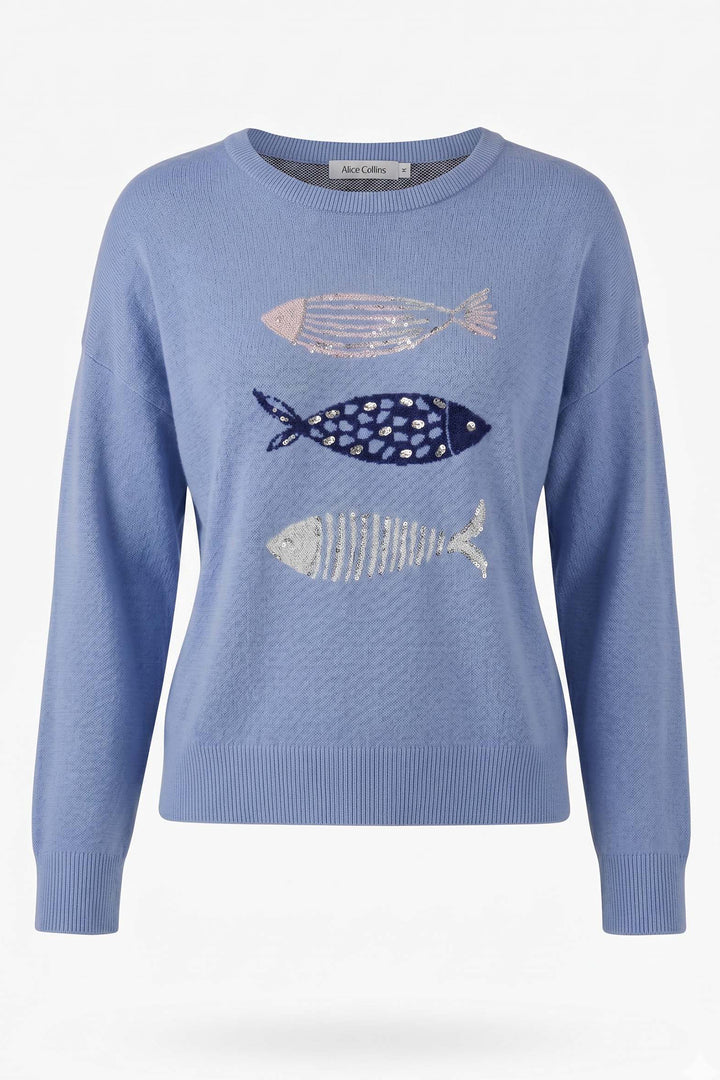 Alice Collins Verna Blue Smoke Jumper 037A282, front packshot