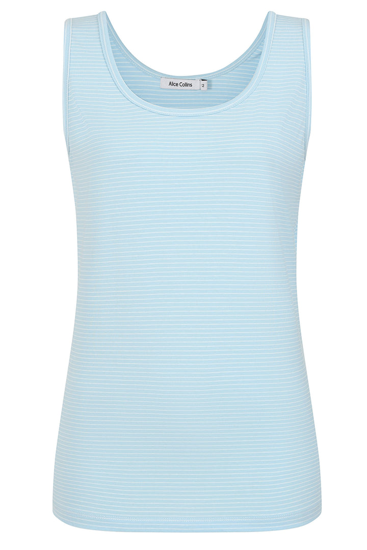 Alice Collins Vest Perfect Striped Chalk Blue White 034S016 - Experience Boutique
