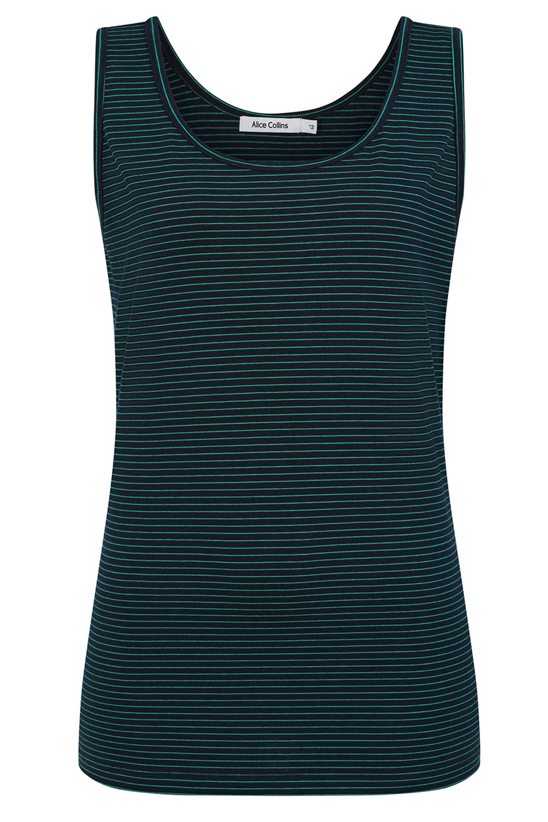 Alice Collins Vest Perfect Striped Midnight Blue Green 034S016 - Experience Boutique