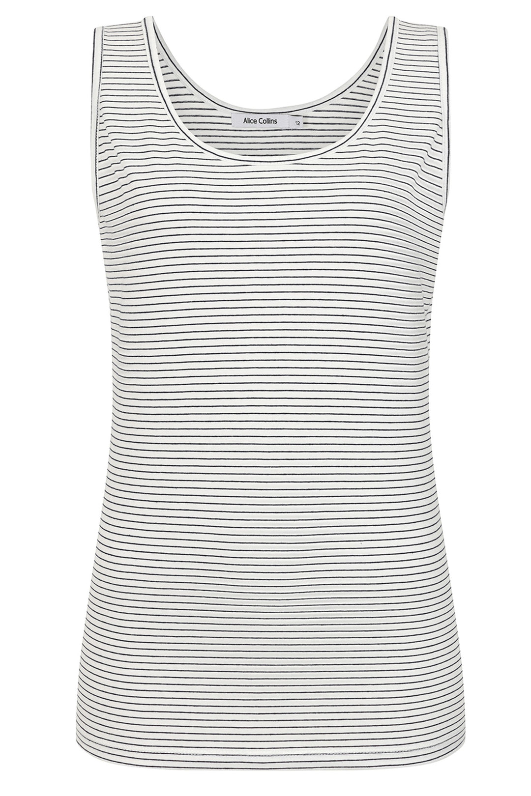 Alice Collins Vest Perfect Striped White Black 034S016 - Experience Boutique