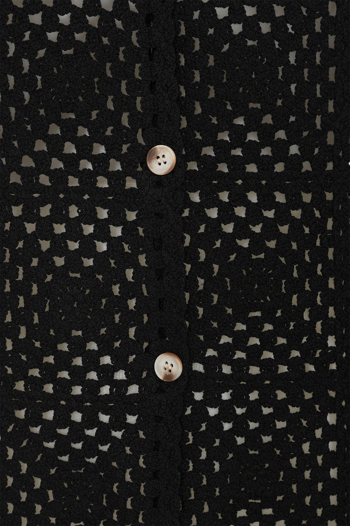 Alice Collins Waistcoat Nadia Crochet Black 034S144 - Experience Boutique