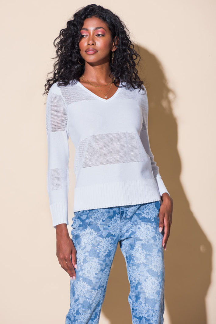 Alison Sheri 43142 White Fine Knit Jumper